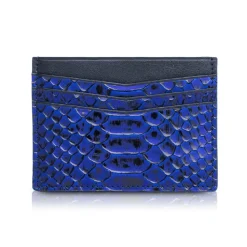 Ammoment - Python in NYX Blue - Leather Credit Card Holder - Avvenice