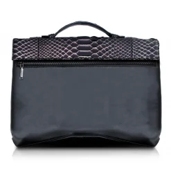 Ammoment - Python in Pepite Rose - Leather Briefcase -  Orion Business Bag - Avvenice