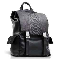 Ammoment - Python in Pepite Rose - Leather Zane Large Backpack - Avvenice