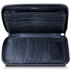 Ammoment - Python in Pepite Rose - Leather Large Long Zipper Wallet - Avvenice