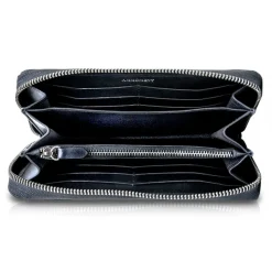 Ammoment - Python in Pepite Rose - Leather Long Zipper Wallet - Avvenice