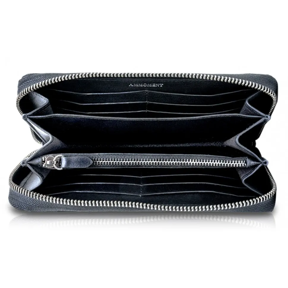 Ammoment - Python in Petale Blue - Leather Long Zipper Wallet - Avvenice