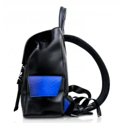 Ammoment - Python in Petale Blue - Leather Zane Small Backpack - Avvenice