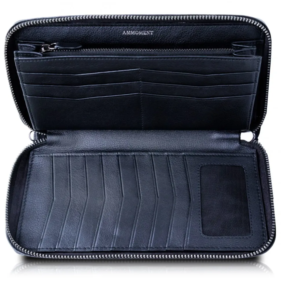 Ammoment - Python in Petale Blue - Leather Large Long Zipper Wallet - Avvenice