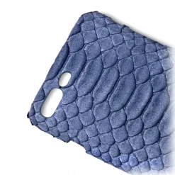 Ammoment - Python in Pomice Blue - Leather Cover - iPhone 8 Plus / 7 Plus - Avvenice