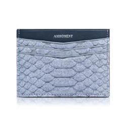 Ammoment - Python in Pomice Grey - Leather Credit Card Holder - Avvenice