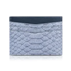 Ammoment - Python in Pomice Grey - Leather Credit Card Holder - Avvenice