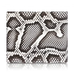 Ammoment - Python in Roccia - Leather Bifold Wallet with Center Flap - Avvenice