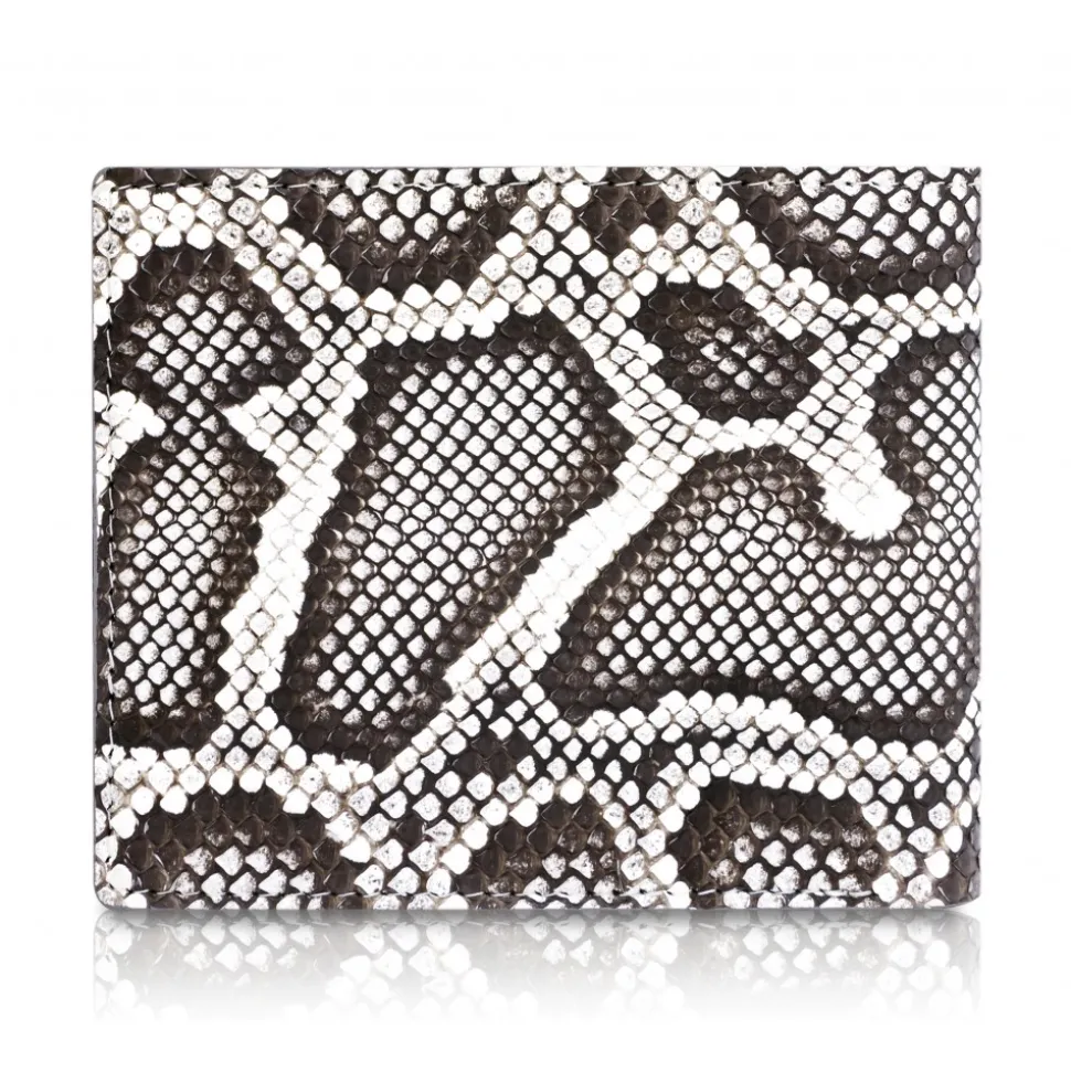 Ammoment - Python in Roccia - Leather Bifold Wallet with Center Flap - Avvenice
