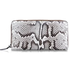 Ammoment - Python in Roccia - Leather Long Zipper Wallet - Avvenice