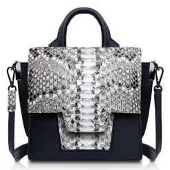 Ammoment - Python in Roccia - Leather Lexi Crossbody Bag - Avvenice