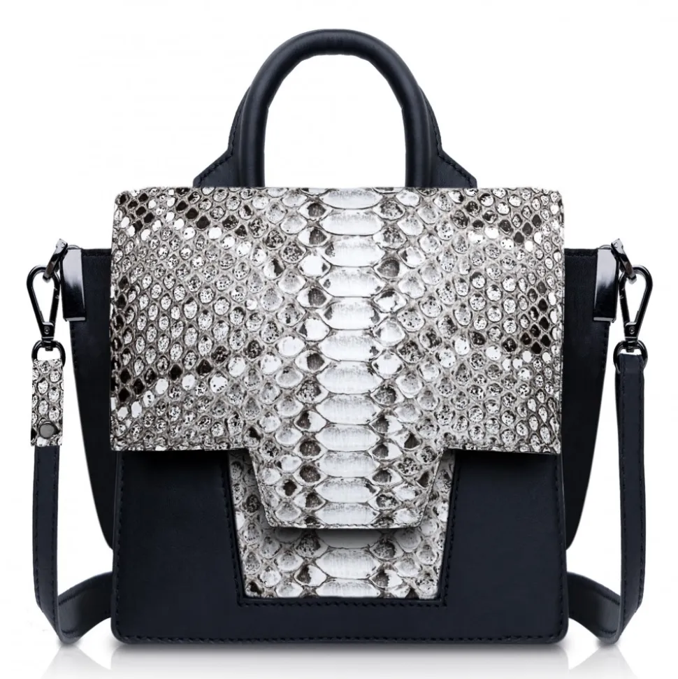 Ammoment - Python in Roccia - Leather Lexi Crossbody Bag - Avvenice