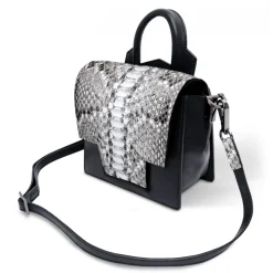Ammoment - Python in Roccia - Leather Lexi Crossbody Bag - Avvenice