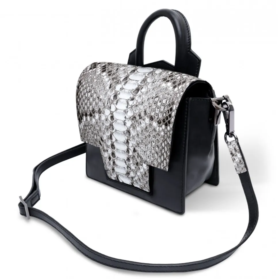 Ammoment - Python in Roccia - Leather Lexi Crossbody Bag - Avvenice