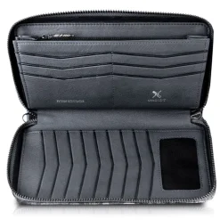 Ammoment - Python in Roccia - Leather Large Long Zipper Wallet - Avvenice