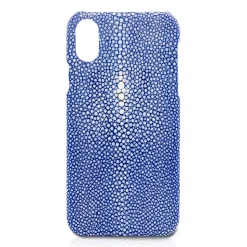 Ammoment - Stingray in Blue - Leather Cover - iPhone X - Avvenice