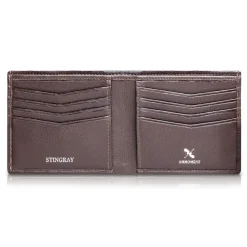 Ammoment - Stingray in Glitter Metallic Brown - Leather Bifold Wallet - Avvenice