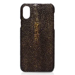 Ammoment - Stingray in Glitter Metallic Brown - Leather Cover - iPhone X - Avvenice