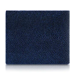 Ammoment - Stingray in Glitter Metallic Blue - Leather Bifold Wallet - Avvenice