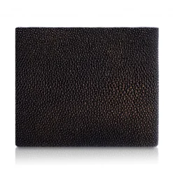 Ammoment - Stingray in Glitter Metallic Brown - Leather Bifold Wallet with Center Flap - Avvenice