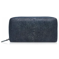 Ammoment - Stingray in Glitter Metallic Green - Leather Long Zipper Wallet - Avvenice