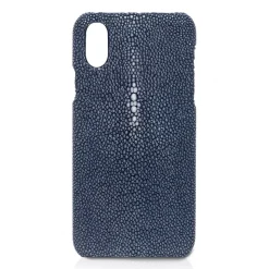 Ammoment - Stingray in Navy - Leather Cover - iPhone X - Avvenice