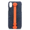 Ammoment - Stingray in Navy and Orange - Leather Cover with Finger Holder - Finger Cover - iPhone X - Avvenice