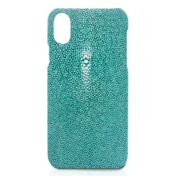 Ammoment - Stingray in Turquoise - Leather Cover - iPhone X - Avvenice