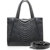 Ammoment - Vesper Bag Large in Python - Black - Luxury High Quality Leather Bag - Avvenice