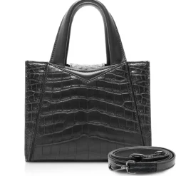Ammoment - Vesper Bag Large in Crocodile - Black - Luxury High Quality Leather Bag - Avvenice