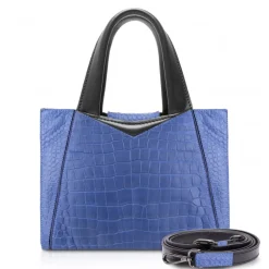 Ammoment - Vesper Bag Small in Crocodile - Navy - Luxury High Quality Leather Bag - Avvenice