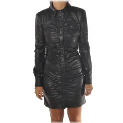 Aniye By - Faux Leather Mini Dress - Black - Dress - Made in Italy - Luxury Exclusive Collection - Avvenice