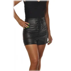 Aniye By - Faux Leather Shorts - Black - Pants - Made in Italy - Luxury Exclusive Collection - Avvenice