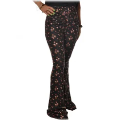 Aniye By - Floral Patterned Flared Pant - Black - Pants - Made in Italy - Luxury Exclusive Collection - Avvenice