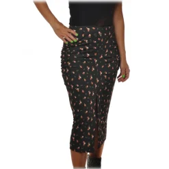 Aniye By - Sheath Skirt in Floral Pattern - Black - Skirts - Made in Italy - Luxury Exclusive Collection - Avvenice