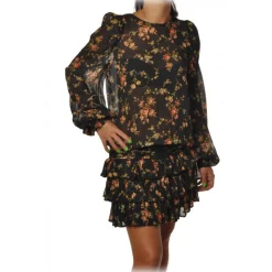 Aniye By - Short Dress in Light Tulle Fabric - Black - Dress - Made in Italy - Luxury Exclusive Collection - Avvenice