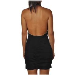 Aniye By - Short Dress with Rhinestone Finished Edges - Black - Dress - Made in Italy - Luxury Exclusive Collection - Avvenice