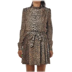 Aniye By - Spotted Dress with Flared Skirt - Black/Beige - Dress - Made in Italy - Luxury Exclusive Collection - Avvenice