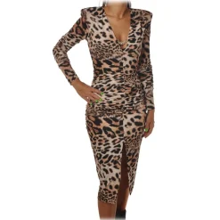 Aniye By - Spotted Dress with Metal Detail - Black/Beige - Dress - Made in Italy - Luxury Exclusive Collection - Avvenice