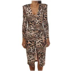 Aniye By - Spotted Dress with Metal Detail - Black/Beige - Dress - Made in Italy - Luxury Exclusive Collection - Avvenice