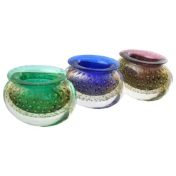 Ars Cenedese Murano - Bollinato Bown 24k Gold - Blue Normal - Venetian Vase Handmade by Venetian Glassmasters - Luxury - Avvenice