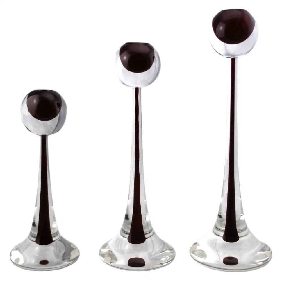 Ars Cenedese Murano - Set of Sommerso Candlesticks - Monocolor Red - Candlesticks Handmade by Venetian Glassmasters - Luxury - Avvenice