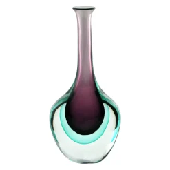Ars Cenedese Murano - Sommerso Bottle - Amethyst - Handcrafted Venetian Vase Handmade by Venetian Glassmasters - Luxury - Avvenice