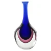 Ars Cenedese Murano - Sommerso Bottle - Ruby Blue - Handcrafted Venetian Vase Handmade by Venetian Glassmasters - Luxury - Avvenice