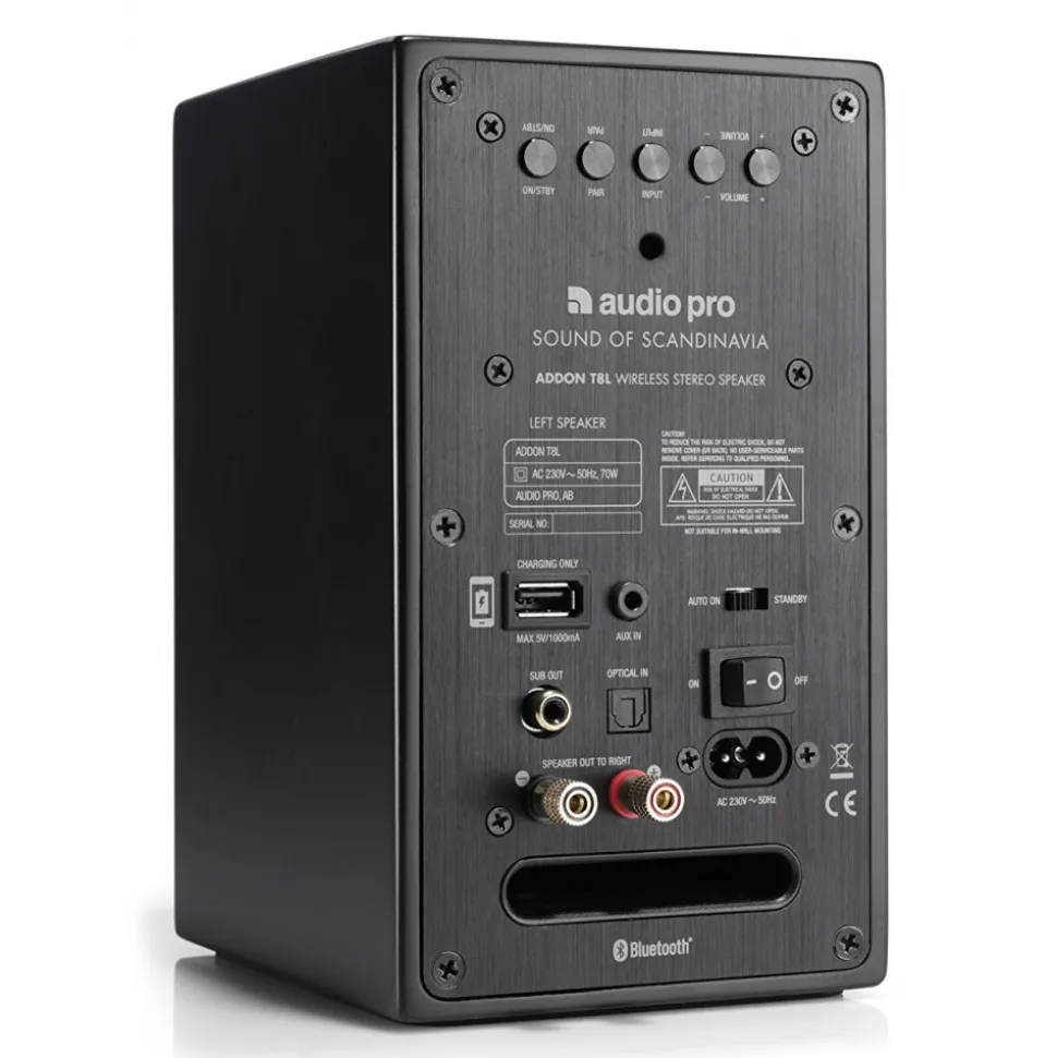 Audio Pro - Addon T8L - Black - High Quality Speaker - Powered Wireless Mini Speaker - HiFi - USB, Stereo, Bluetooth, Wireless - Avvenice