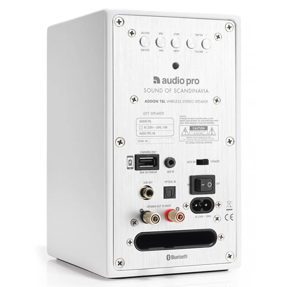 Audio Pro - Addon T8L - White - High Quality Speaker - Powered Wireless Mini Speaker - HiFi - USB, Stereo, Bluetooth, Wireless - Avvenice