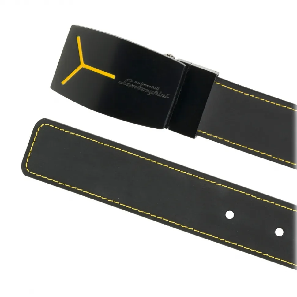 Automobili Lamborghini - Belt - Black and Dark Brown - Made in Italy - Luxury Exclusive Collection - Avvenice