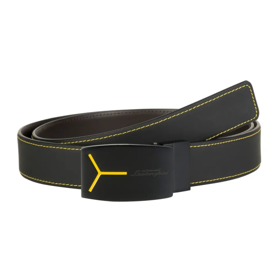 Automobili Lamborghini - Belt - Black and Dark Brown - Made in Italy - Luxury Exclusive Collection - Avvenice