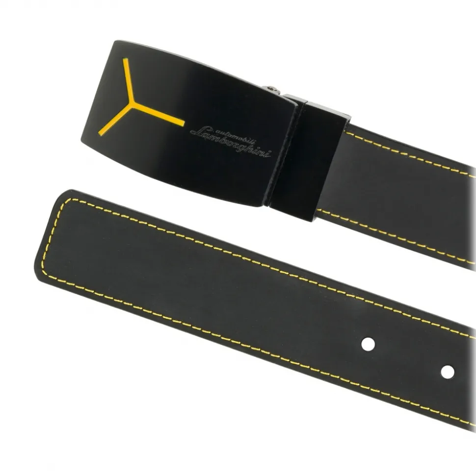 Automobili Lamborghini - Belt - Black and Dark Brown - Made in Italy - Luxury Exclusive Collection - Avvenice
