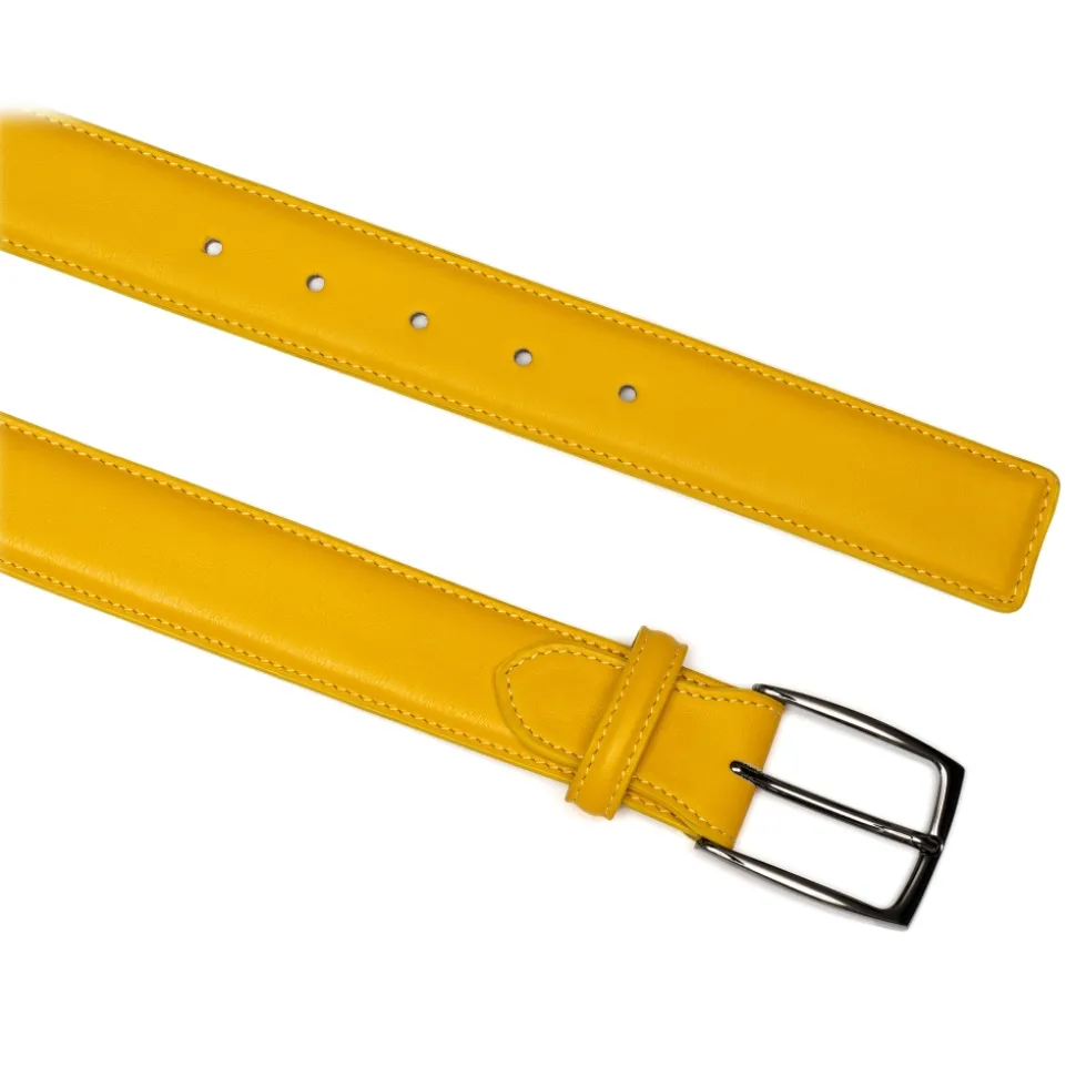 Avvenice - Astrea - Premium Leather Belt - Yellow - Handmade in Italy - Exclusive Luxury Collection - Avvenice
